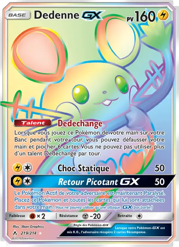 Carte Pokémon Dedenne GX — Alliance Infaillible