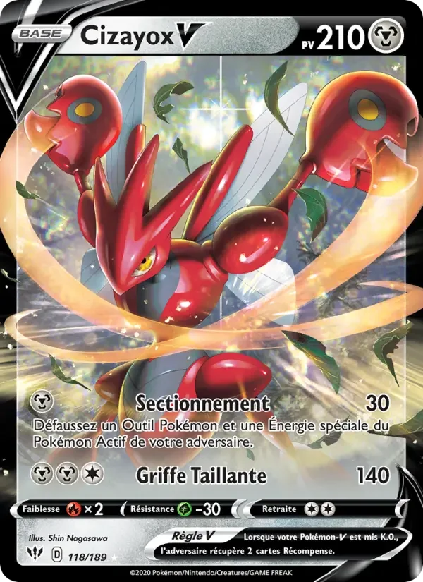 Carte Pokémon Cizayox V — Ténèbres Embrasées
