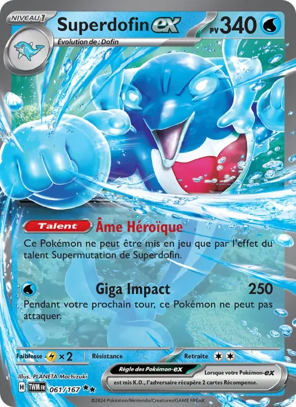 Carte Pokémon Superdofin-ex — Mascarade Crépusculaire