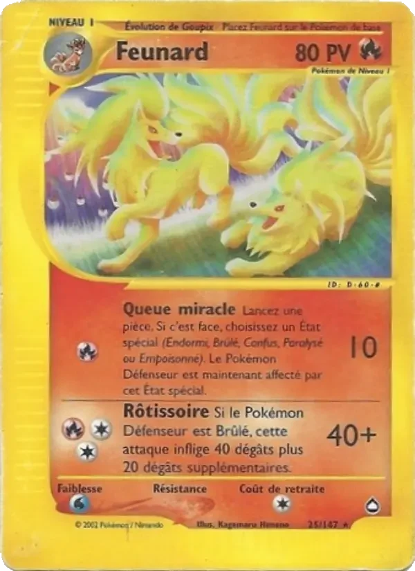 Carte Pokémon Feunard — Aquapolis
