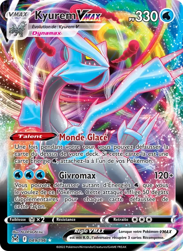 Carte Pokémon Kyurem VMAX — Origine Perdue