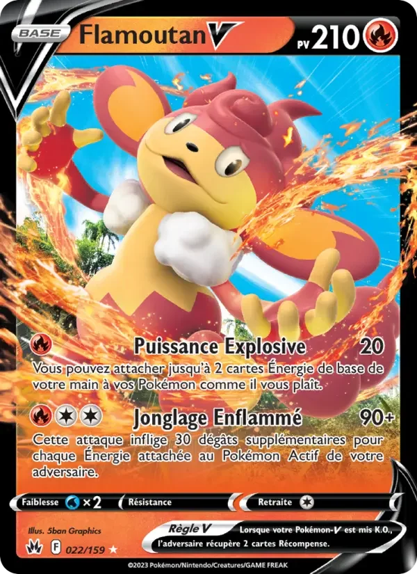 Carte Pokémon Flamoutan V — Zénith Suprême