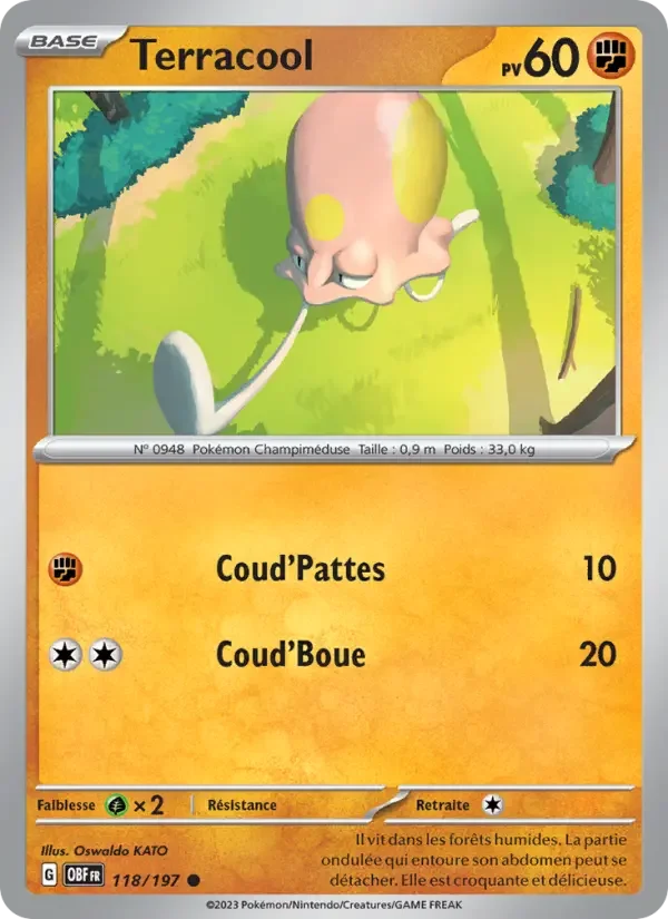 Carte Pokémon Terracool — Flammes Obsidiennes