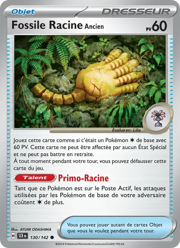 Carte Fossile Racine Ancien