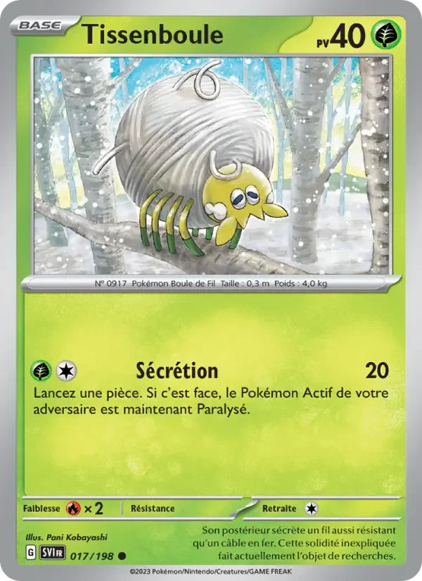 Carte Pokémon Tissenboule — Écarlate et Violet