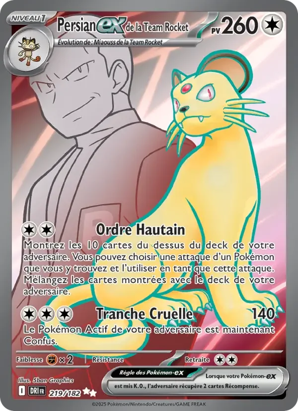 Carte Pokémon Persian-ex de la Team Rocket — Rivalités Destinées