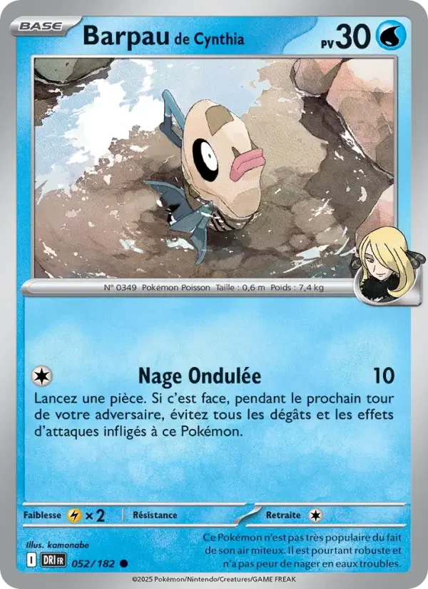 Carte Pokémon Barpau de Cynthia — Rivalités Destinées