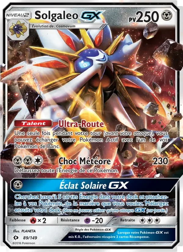 Carte Pokémon Solgaleo GX — Soleil et Lune