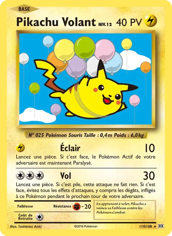 Carte Pikachu Volant