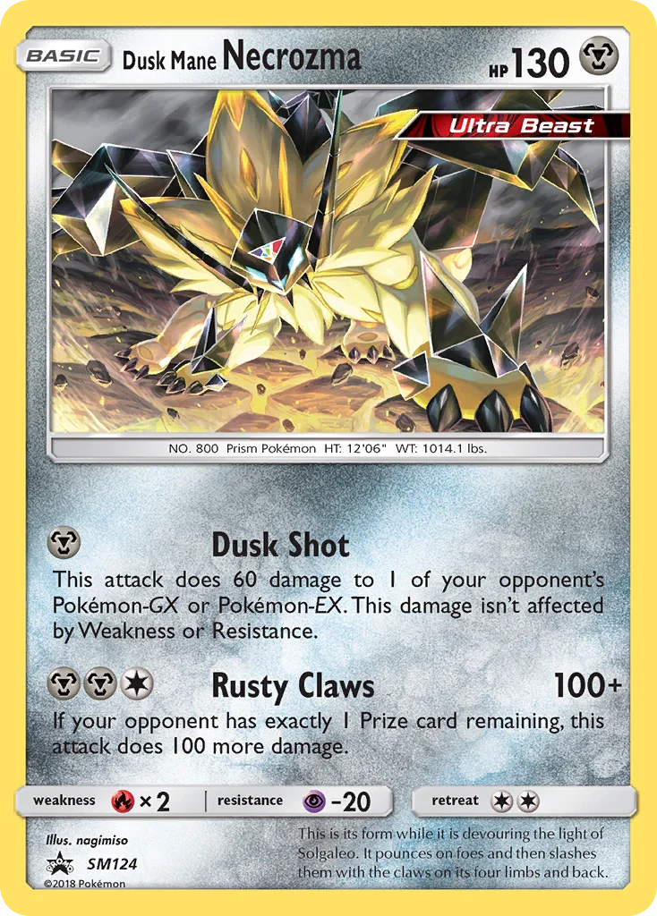 Carte Pokémon Necrozma Crinière du Couchant — Promos Soleil et Lune
