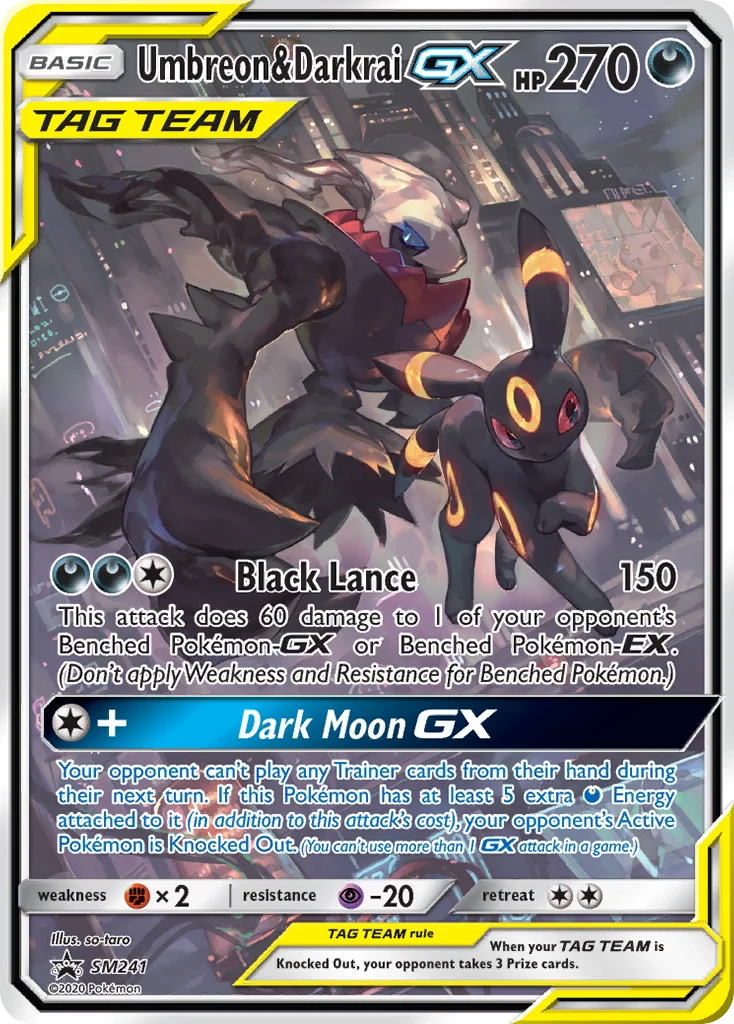 Carte Pokémon Noctali et Darkrai GX — Promos Soleil et Lune