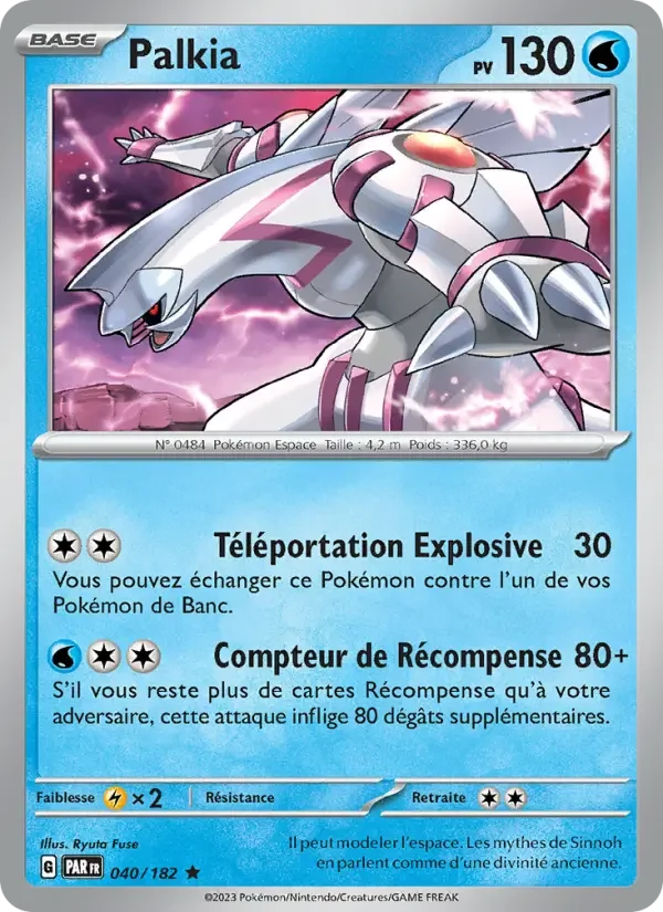 Carte Pokémon Palkia — Faille Paradoxe