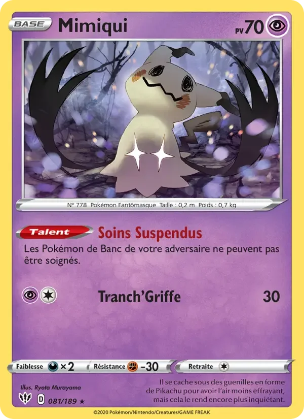 Carte Pokémon Mimiqui — Ténèbres Embrasées