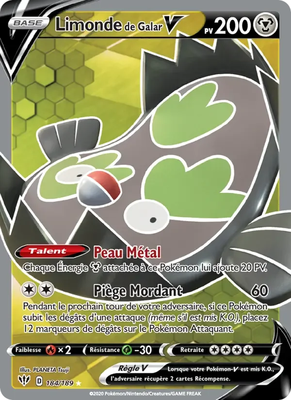 Carte Pokémon Limonde de Galar V — Ténèbres Embrasées