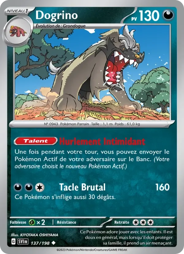 Carte Pokémon Dogrino — Écarlate et Violet