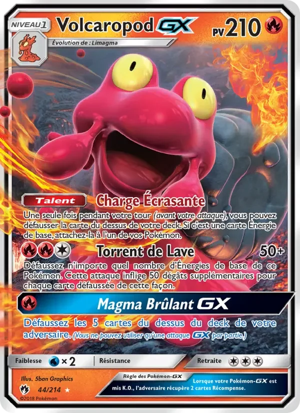 Carte Pokémon Volcaropod GX — Tonnerre Perdu