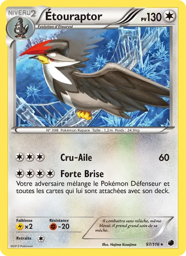 Carte Pokémon Étouraptor — Glaciation Plasma