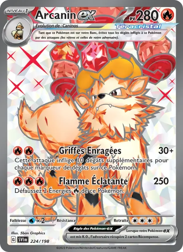 Carte Pokémon Arcanin-ex — Écarlate et Violet