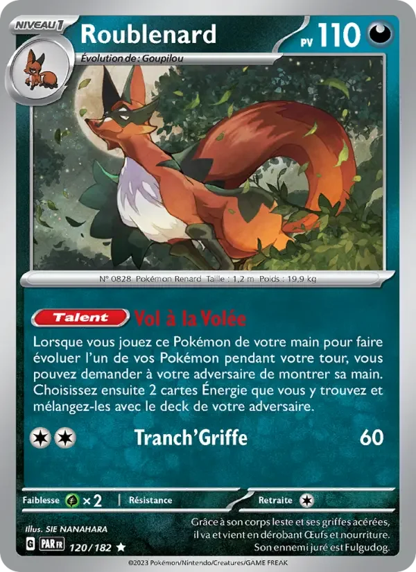Carte Pokémon Roublenard — Faille Paradoxe