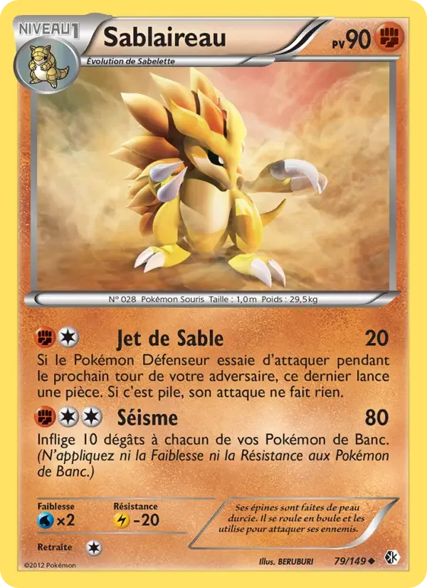 Carte Pokémon Sablaireau — Frontières Franchies