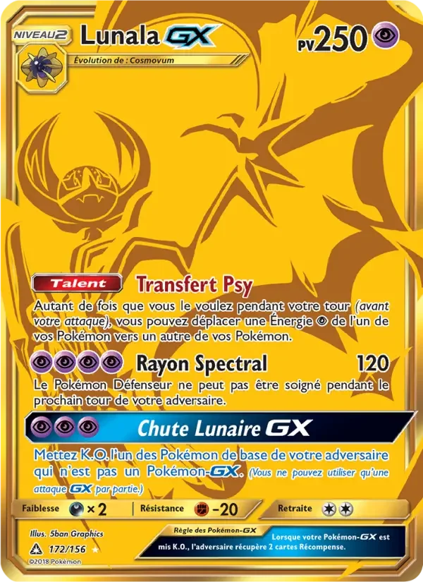 Carte Pokémon Lunala GX — Ultra-Prisme