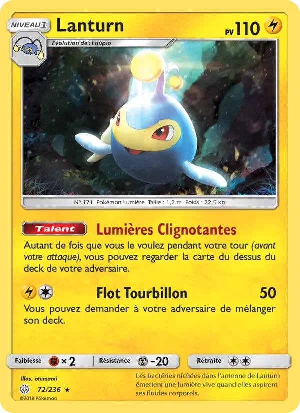 Carte Pokémon Lanturn — Éclipse Cosmique