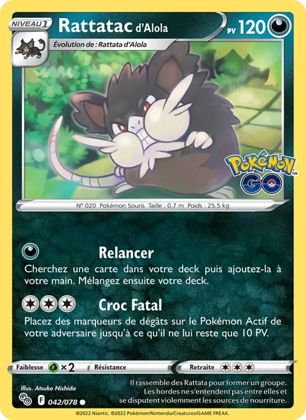 Carte Pokémon Rattatac d'Alola — Pokémon GO