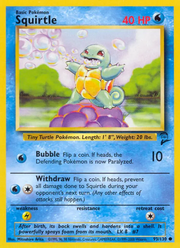 Carte Pokémon Carapuce — Base Set 2