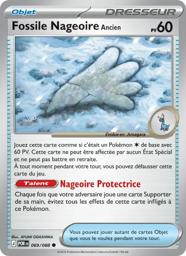 Carte Fossile Nageoire Ancien