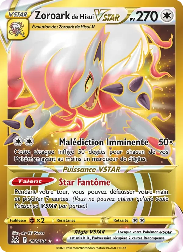 Carte Pokémon Zoroark de Hisui VSTAR — Origine Perdue