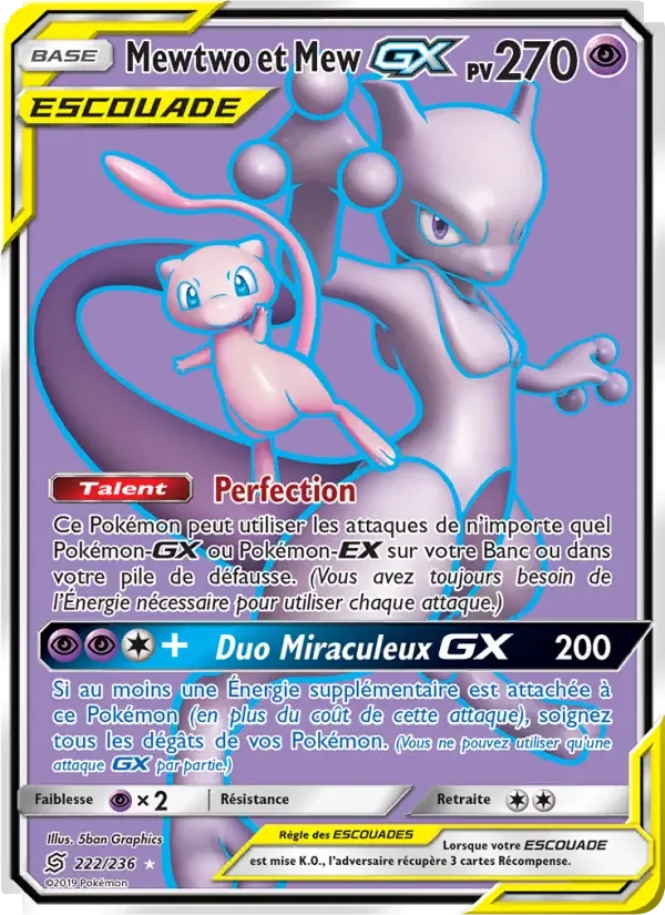 Carte Pokémon Mewtwo et Mew GX — Harmonie des Esprits