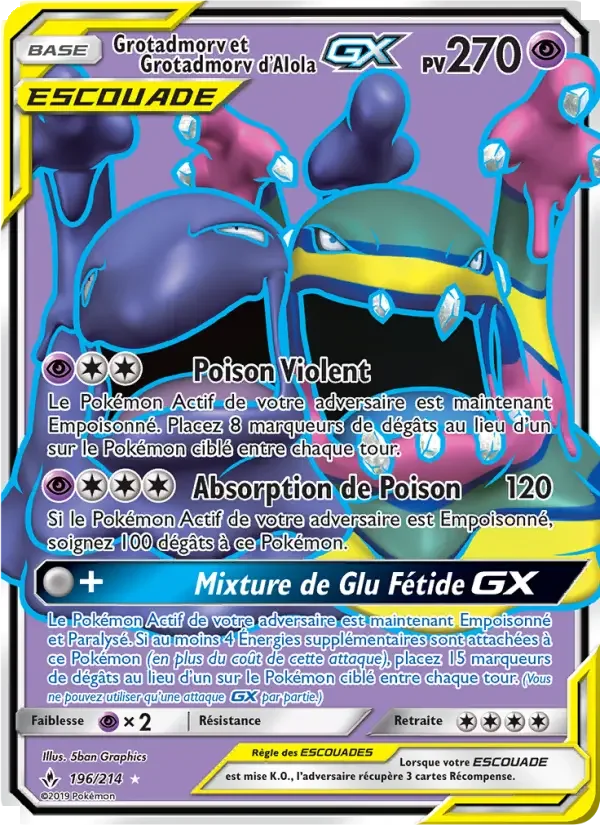 Carte Pokémon Grotadmorv et Grotadmorv d’Alola GX — Alliance Infaillible