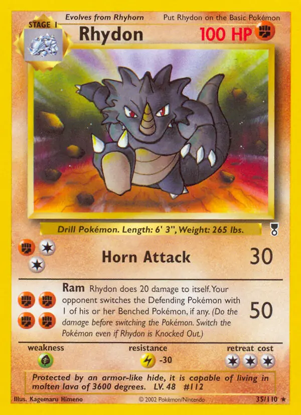 Carte Pokémon Rhinoféros — Legendary Collection