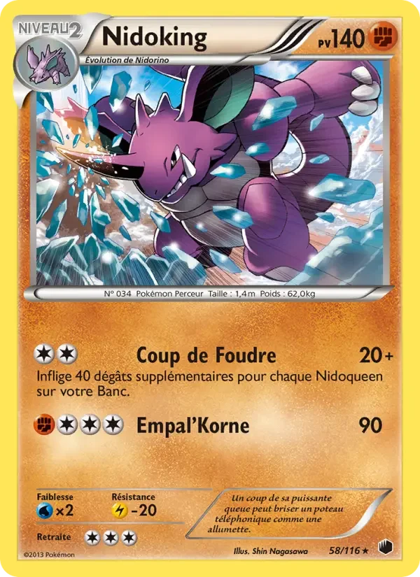 Carte Pokémon Nidoking — Glaciation Plasma