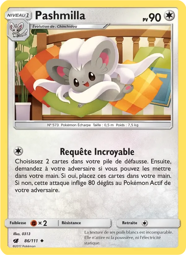 Carte Pokémon Pashmilla — Invasion Carmin