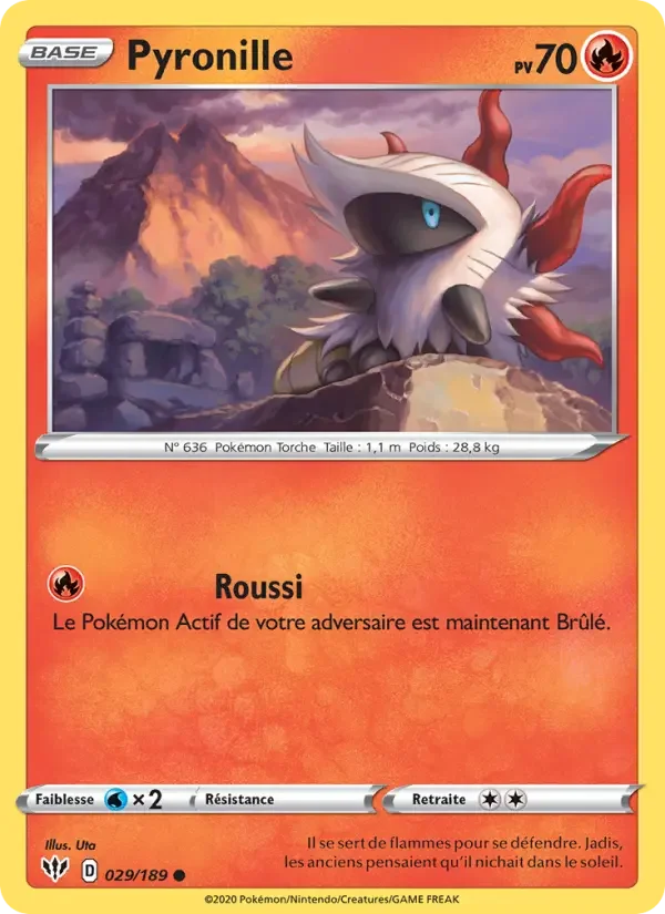Carte Pokémon Pyronille — Ténèbres Embrasées