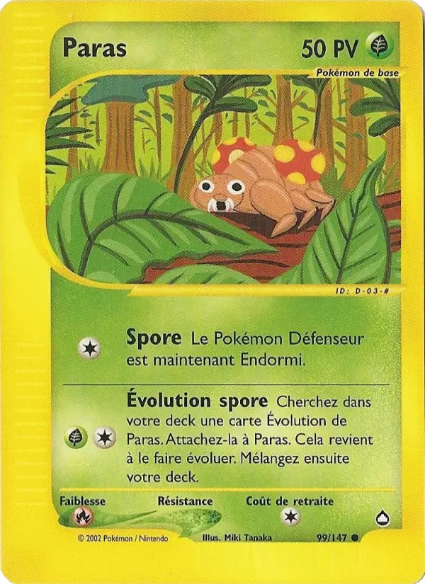 Carte Pokémon Paras — Aquapolis