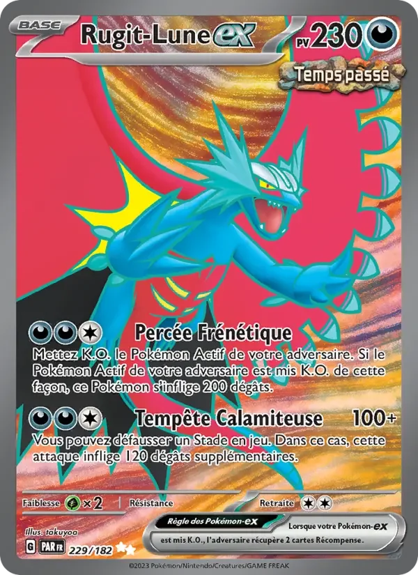 Carte Pokémon Rugit-Lune-ex — Faille Paradoxe