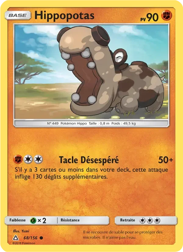 Carte Pokémon Hippopotas — Ultra-Prisme