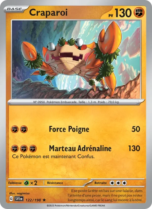 Carte Pokémon Craparoi — Écarlate et Violet