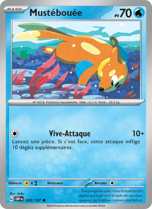 Carte Pokémon Mustébouée — Flammes Obsidiennes