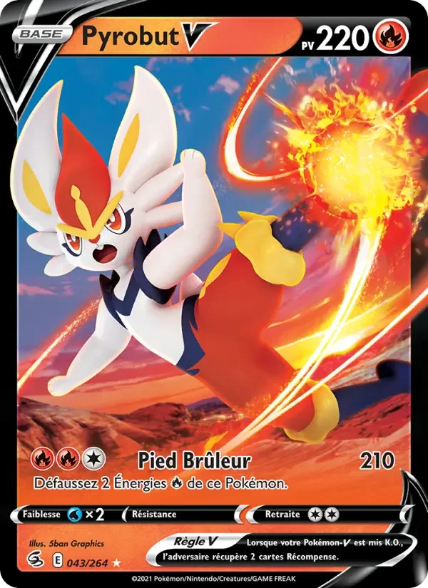 Carte Pokémon Pyrobut V — Poing de Fusion