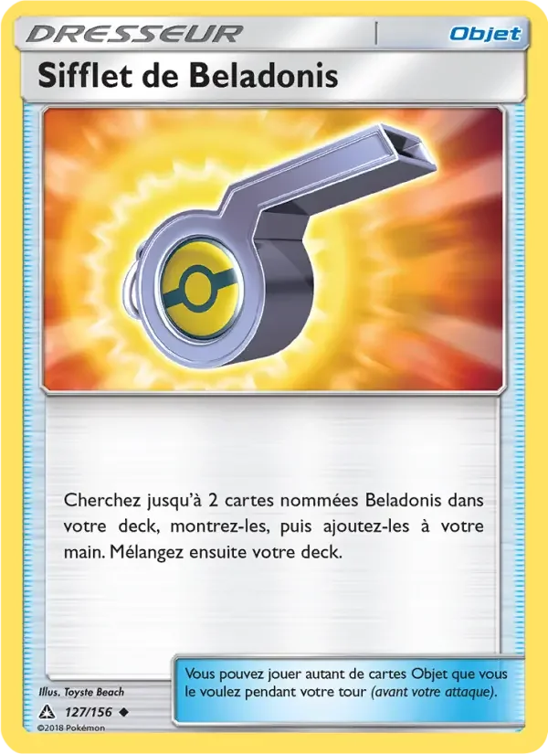 Carte Pokémon Sifflet de Beladonis — Ultra-Prisme