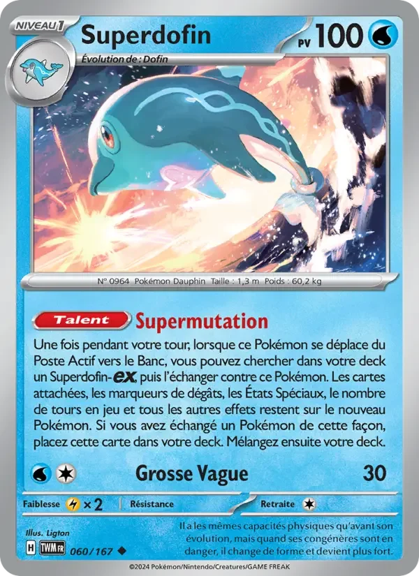 Carte Pokémon Superdofin — Mascarade Crépusculaire