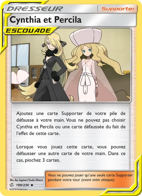 Carte Pokémon Cynthia et Percila — Éclipse Cosmique