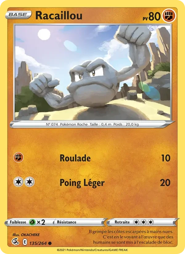 Carte Pokémon Racaillou — Poing de Fusion