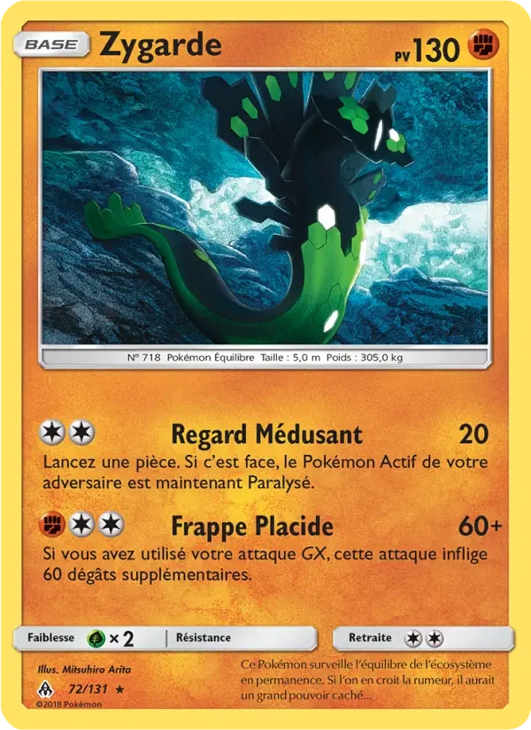 Carte Pokémon Zygarde — Lumière Interdite