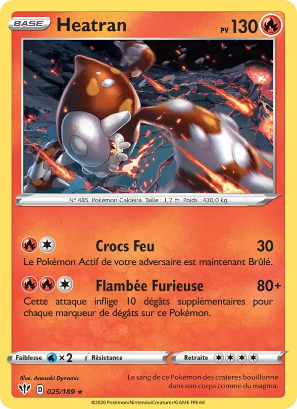 Carte Pokémon Heatran — Ténèbres Embrasées