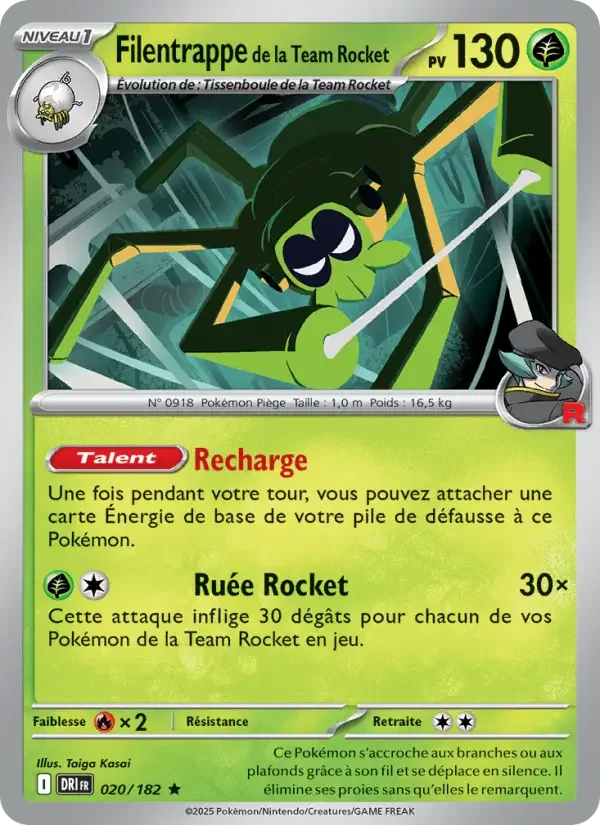 Carte Pokémon Filentrappe de la Team Rocket — Rivalités Destinées