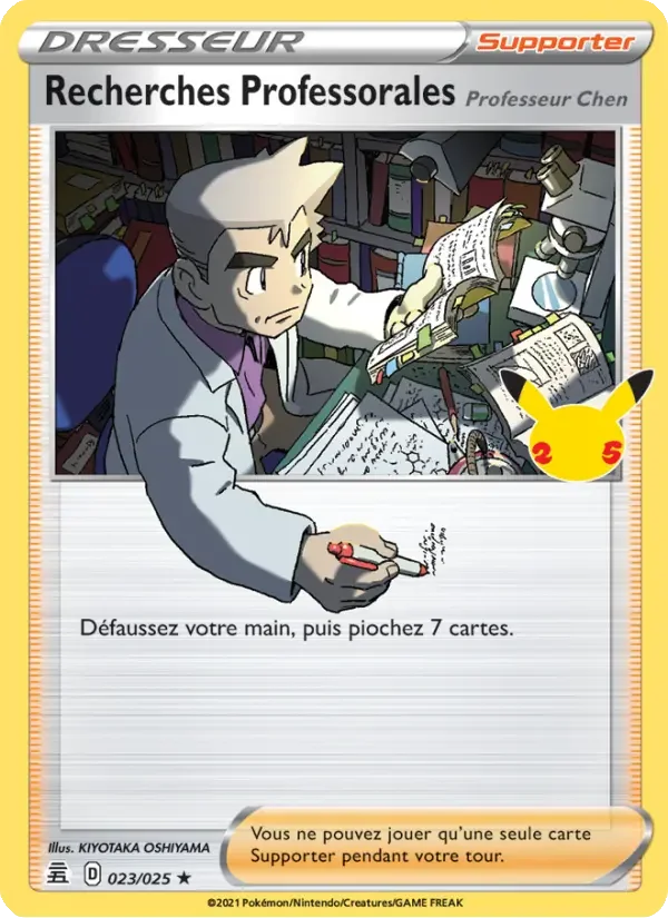 Carte Pokémon Recherches Professorales (Professeur Chen) — Célébrations